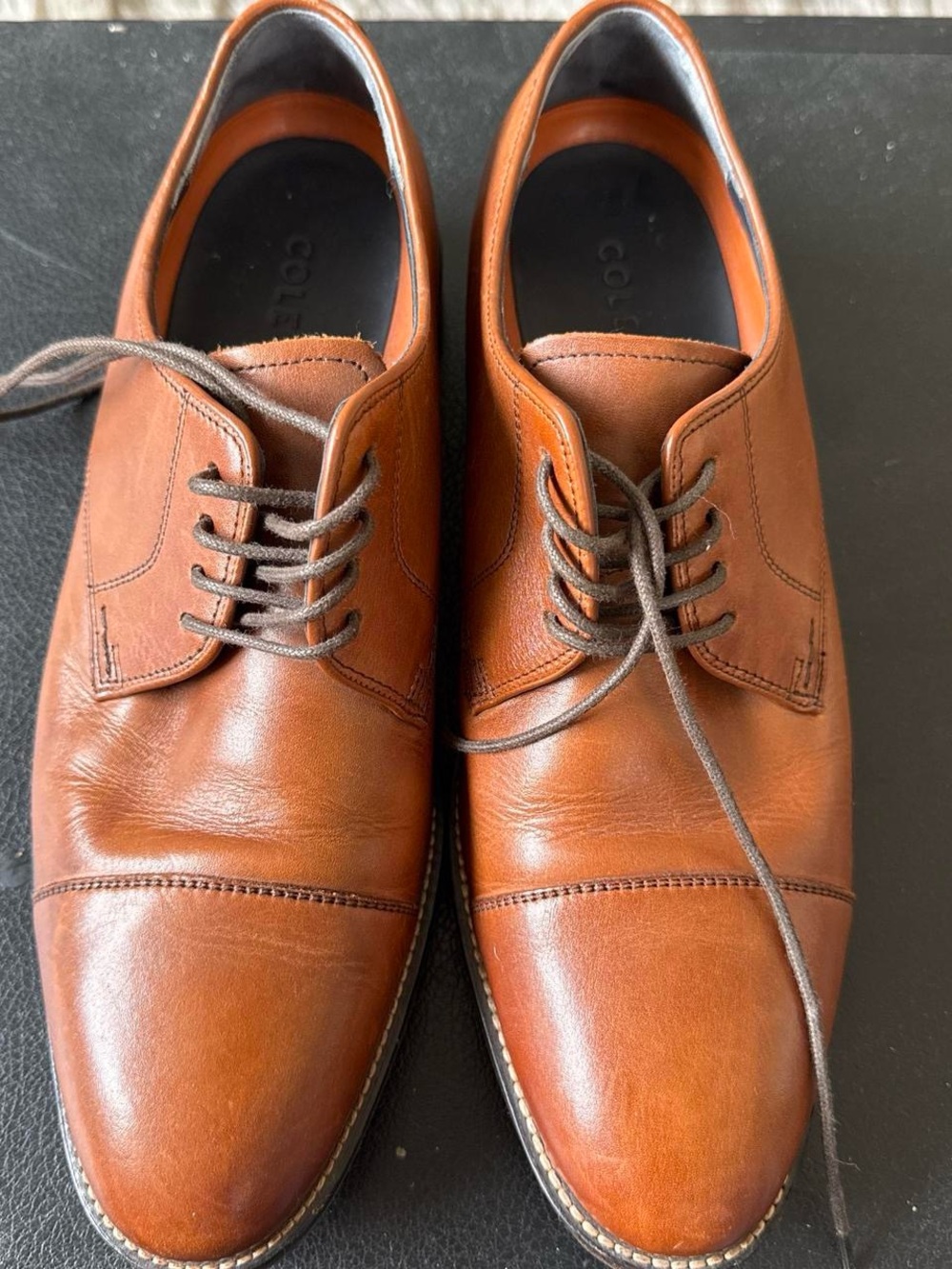 Cole Haan Cap Toe Saddle Brown Leather Oxfords Men’s 7.5D